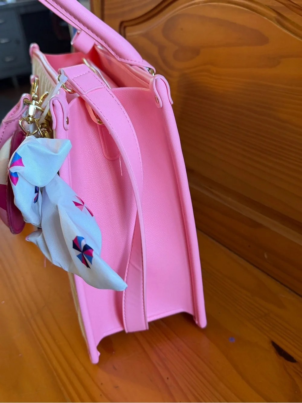 Betsey Johnson XOLALA Pink/Ivory Quilted Satchel / Crossbody 🆕